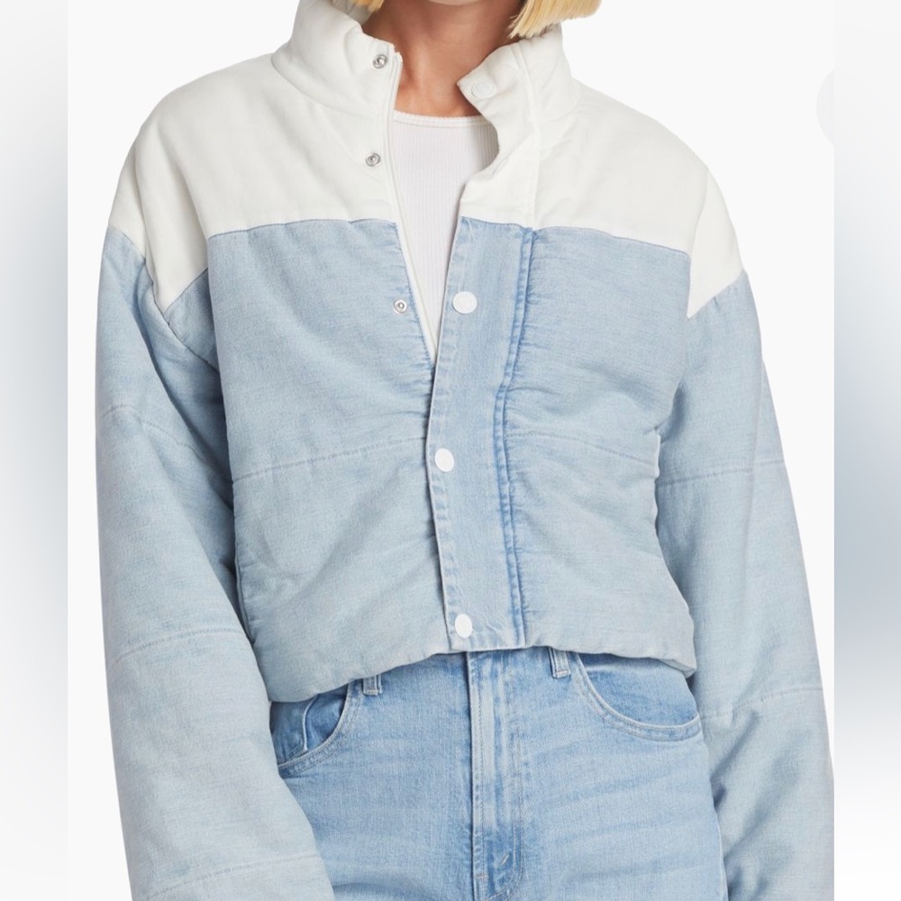 MOTHER Dropped Pillow Talk Cropped Puffer Jacket.